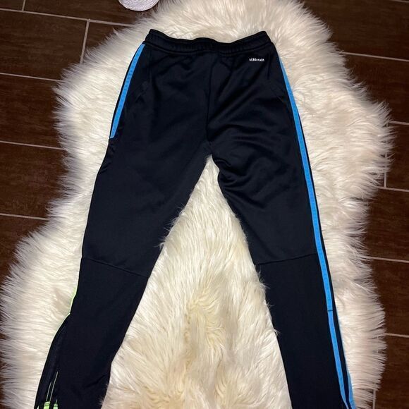 Adidas tricot black/multi colored track pants sz small - Picture 5 of 5